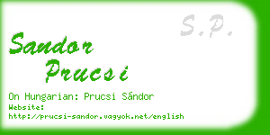 sandor prucsi business card